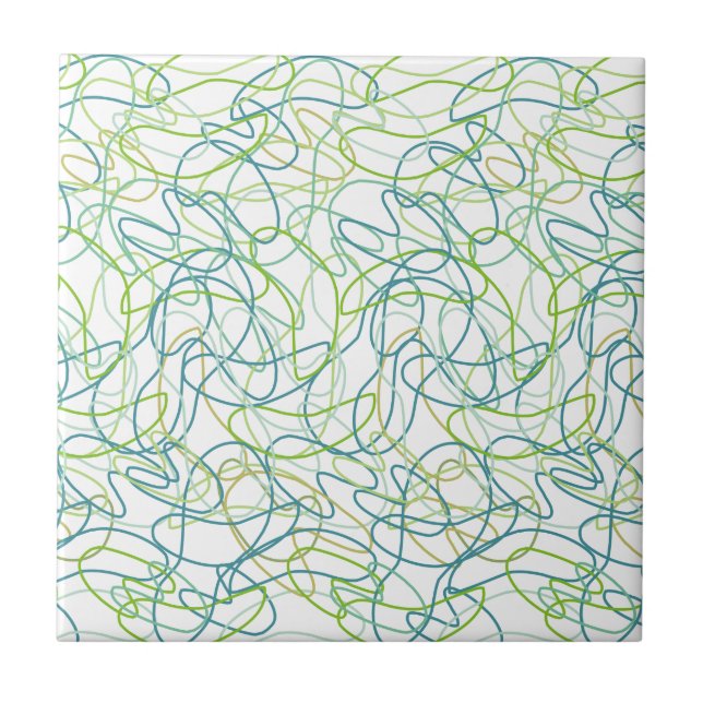 Formas orgânicas em Teal, Dourado e Verde em Branc (Frente)