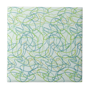 Formas orgânicas em Teal, Dourado e Verde em Teal