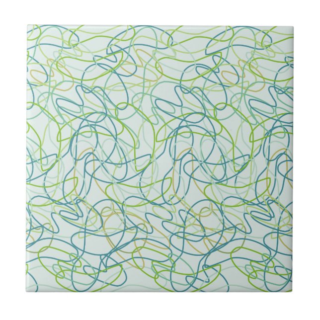 Formas orgânicas em Teal, Dourado e Verde em Teal (Frente)