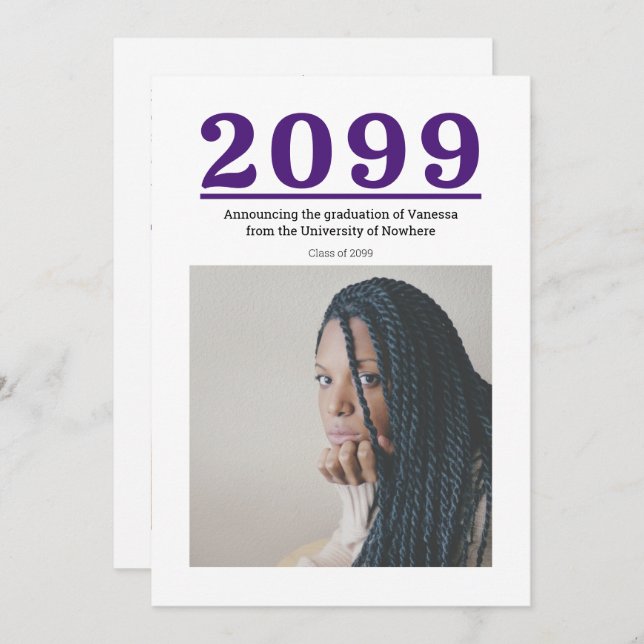 Formatação de duas fotos com grandes números roxos (Frente/Verso)