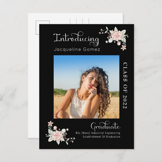 Formatação Floral Moderna Convite Fotográfico 2022 (Frente/Verso)