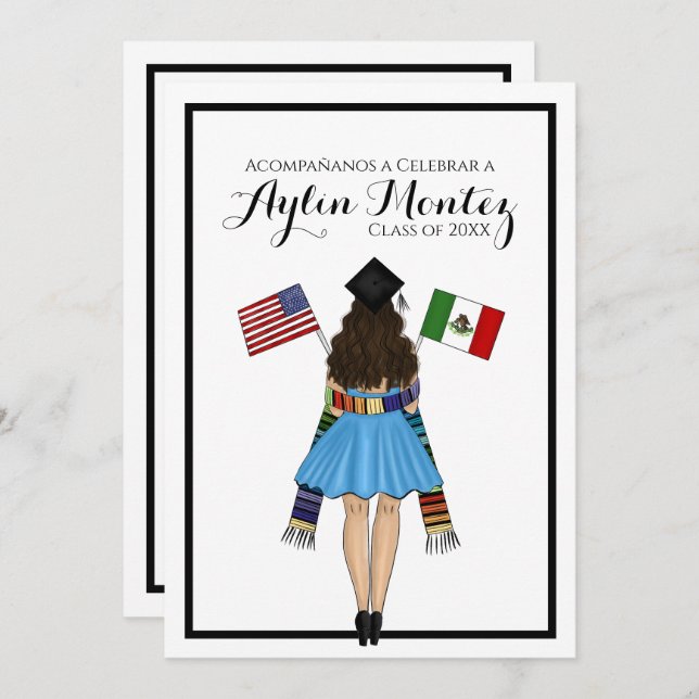 Formatação Latina Simples com Convite para Serape (Frente/Verso)