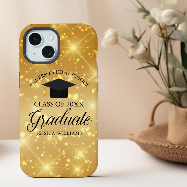 Formatura Brilho Dourado Chic Personalizada Gradua (Criador carregado)