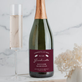 Formatura Burgundy Branco Rótulo de Garrafa de Vin