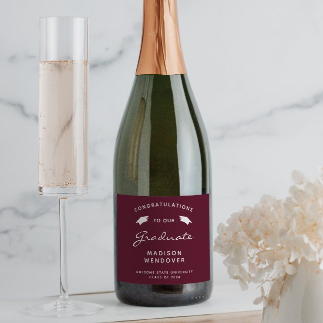 Formatura Burgundy Branco Rótulo de Garrafa de Vin (Criador carregado)