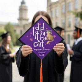 Formatura Divertida Eu Fiz Por Meu Gato Roxo Forma