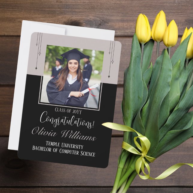 Formatura Foto Personalizada de Graduado, Moderno  (Criador carregado)