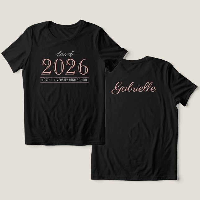 Formatura Personalizada 2022 Rosa Dourado Preto El (Design Frente e Verso)