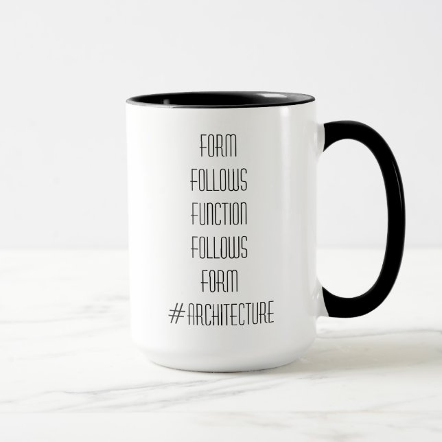 Forme segue a caneca do arquiteto da função (Direita)
