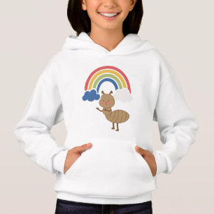 Formiga Feliz e Arco-Íris - Design Fofo de Desenho