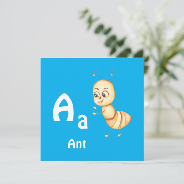 Formiga personalize ABC: Letra A - Adicione Seu No (Em pé/Frente)