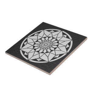 Formigueiro de Star Mandala preto e branco