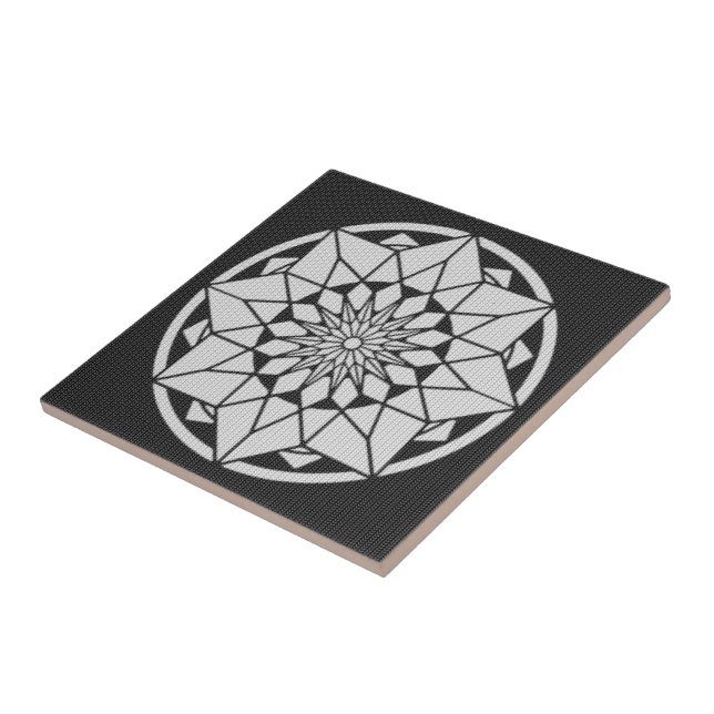 Formigueiro de Star Mandala preto e branco (Lateral)