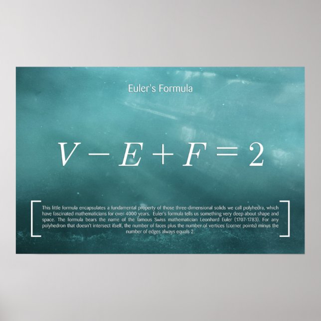 Fórmula de Euler - Poster de Matemática (Frente)