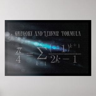 Fórmula Gregory e Leibniz Pi - Poster de Matemátic