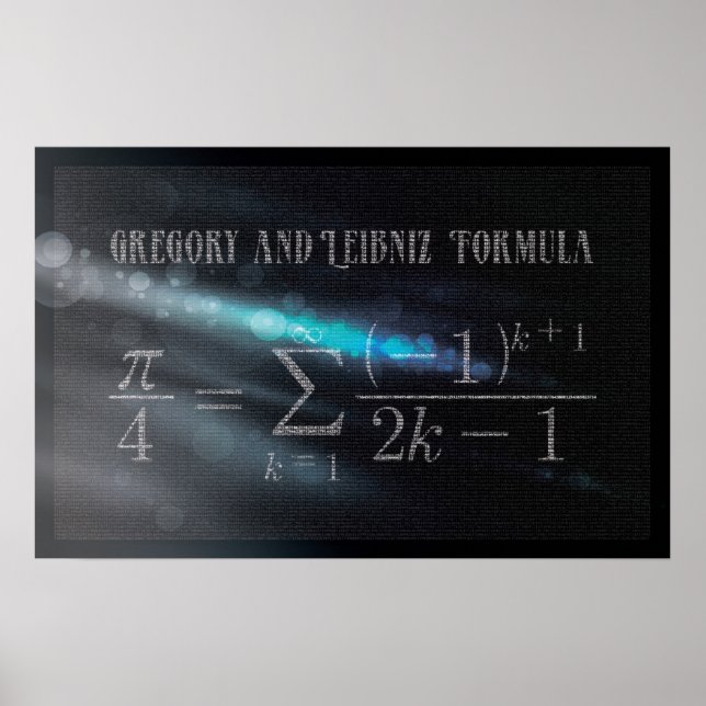 Fórmula Gregory e Leibniz Pi - Poster de Matemátic (Frente)