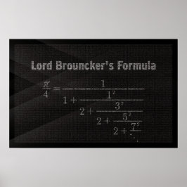 Fórmula Pi de Lord Brouncker - Poster de Matemátic