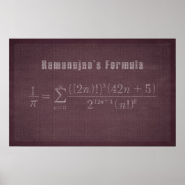 Fórmula Pi de Ramanujan - Poster de Matemática