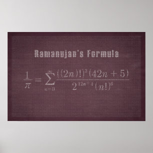 Fórmula Pi de Ramanujan - Poster de Matemática