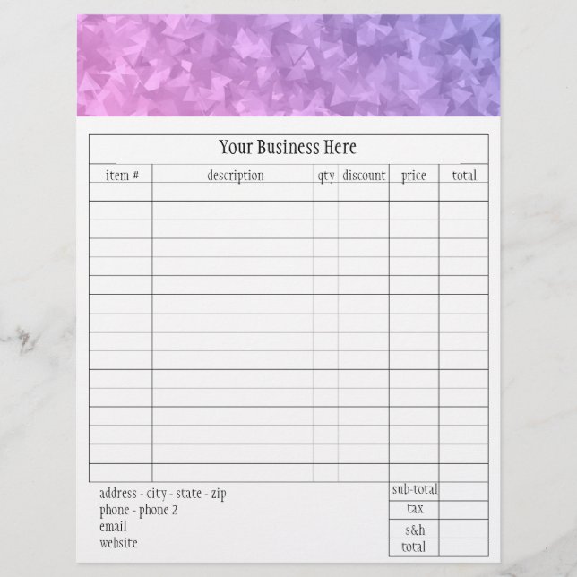 Formulário de pedido Lil Miss Claudia (Frente)