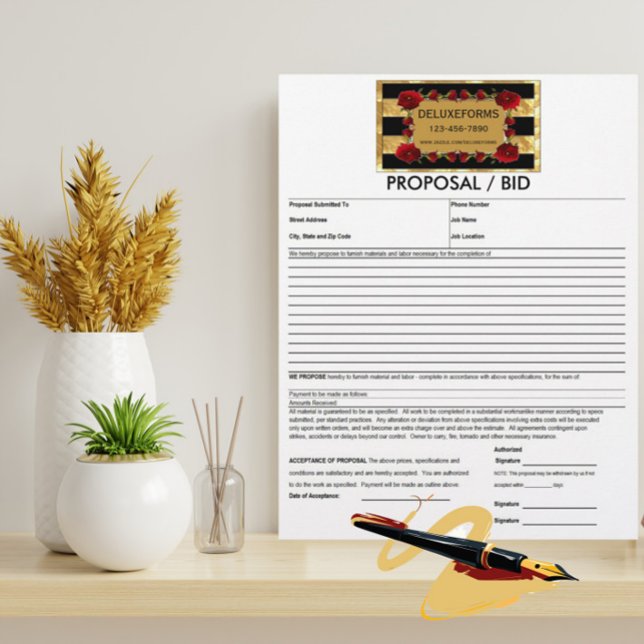 Formulário de Proposta de Rosas Gem Dourados Preto (Criador carregado)