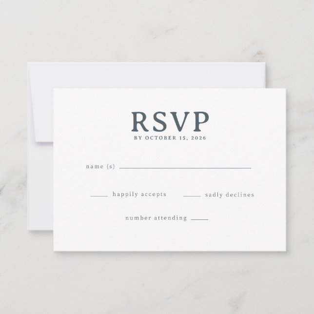 Formulário de RSVP Cinza Elegante (Frente)