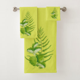 Formulários em verde em conjunto de toalhas