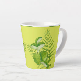 Formulários em verde numa pequena caneca latina