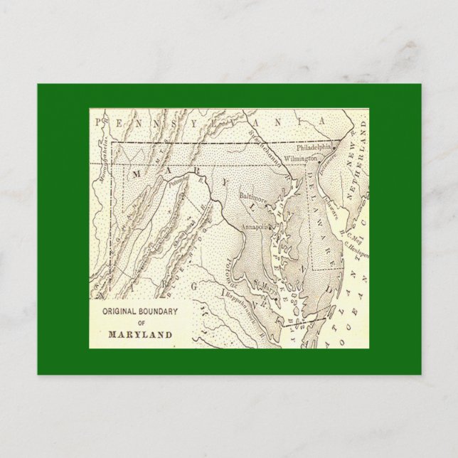 Formulários originais do cartão postal de Maryland (Frente)