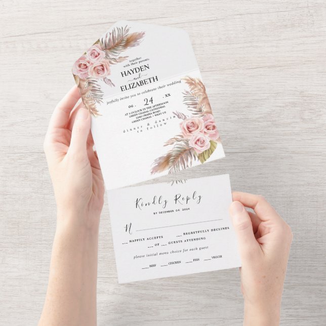 Fornecedores de Convite de casamento Bohemian Chic (Aba destacável)