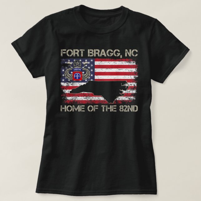 Fort Bragg NC Home Da 82ª Camisa De Transporte Aér (Frente do Design)