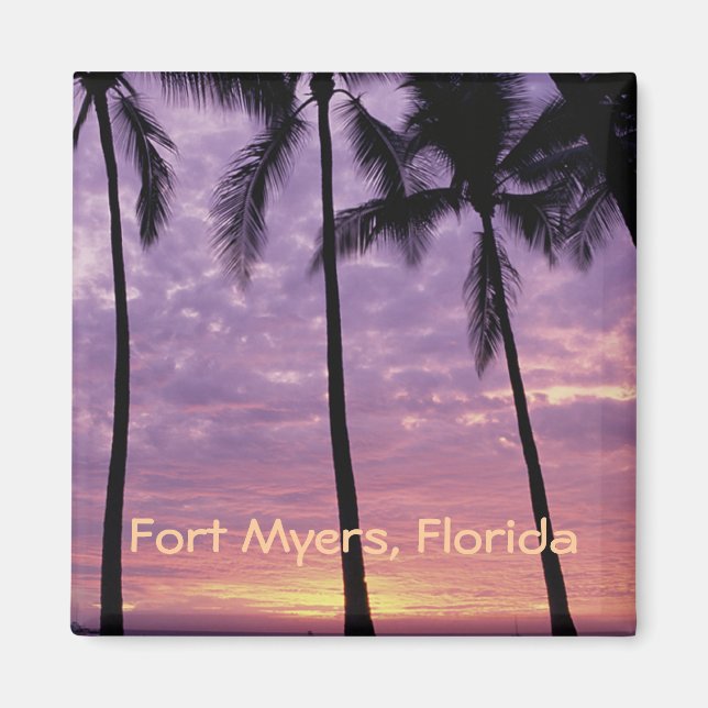 Fort Myers, Imã de geladeira de Souvenir Fotografi (Frente)