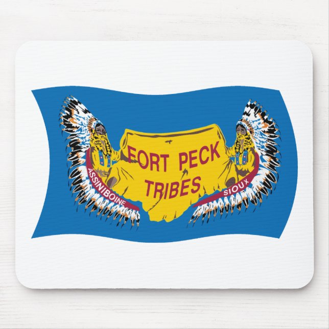 Fort Peck Assiniboine Flag Mousepad (Frente)