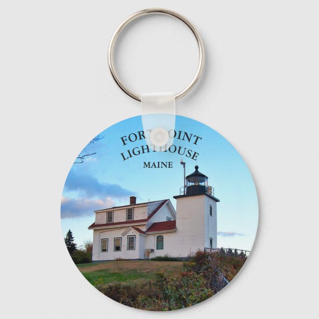 Fort Point Lighthouse Maine Chaveiro (Frente)