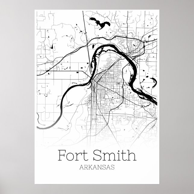 Fort Smith Map - Arkansas - City Map Poster (Frente)