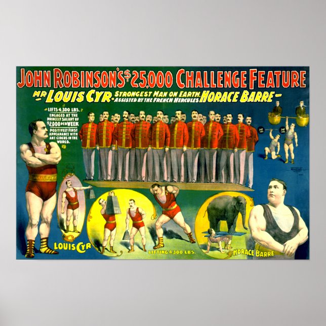 Forte Poster do Circus Show Vintage 1898 (Frente)