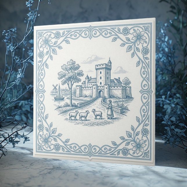 Forte Rústico Francês Provincial Shabby Chic Vinta (Rustic French Provincial Shabby Chic Vintage Fort Ceramic Tile)