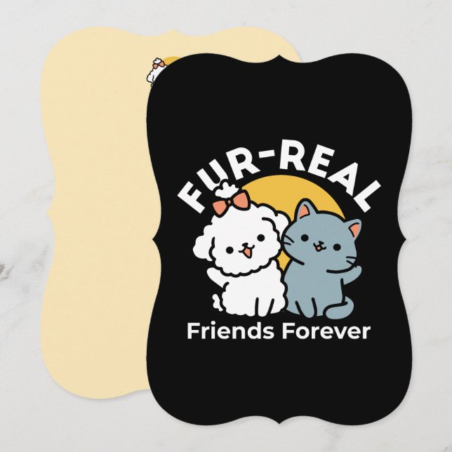 Fortes Amigos Para Sempre | Gato e Cão Cachorro Du (Frente/Verso)