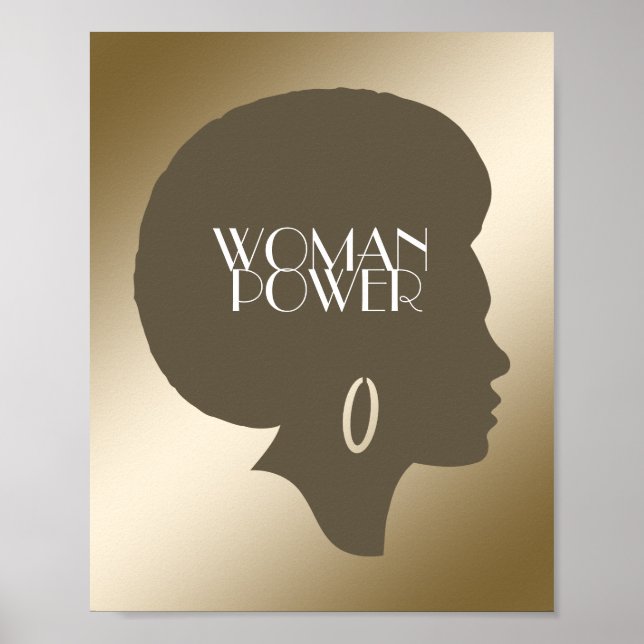 Fortes mulheres poster de ouro metálico (Frente)