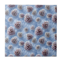 Fosco  Azul Pinecones Travesseiro decorativo Padrã