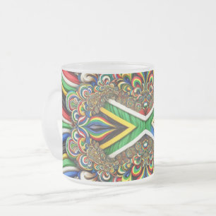 Fosco de caneca de vidro com cores sul africanas
