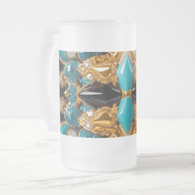 Fosco de caneca de vidro com design das Bahamas (Frente Esquerda)