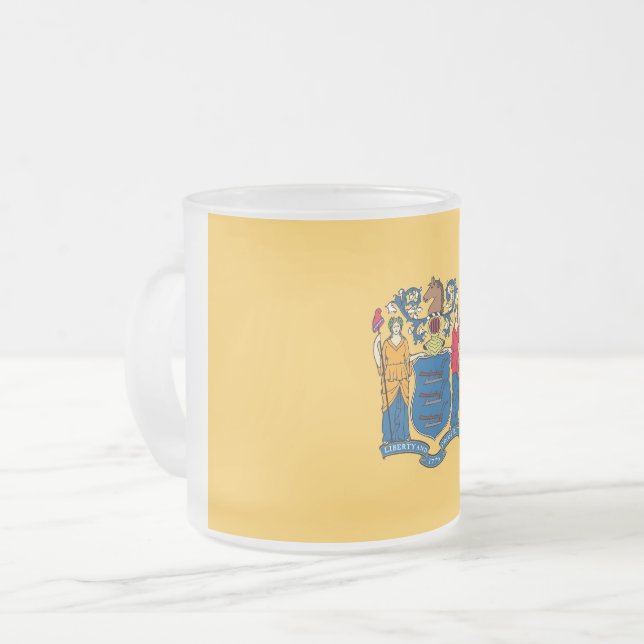 Fosco de caneca de vidro pequena com bandeira de N (Frente Esquerda)