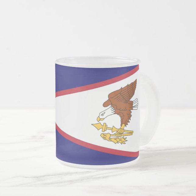 Fosco de caneca de vidro pequena com bandeira Samo (Frente Esquerda)