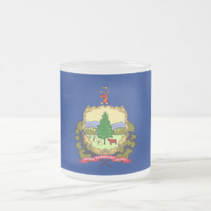 Fosco de caneca de vidro pequena com bandeira Verm