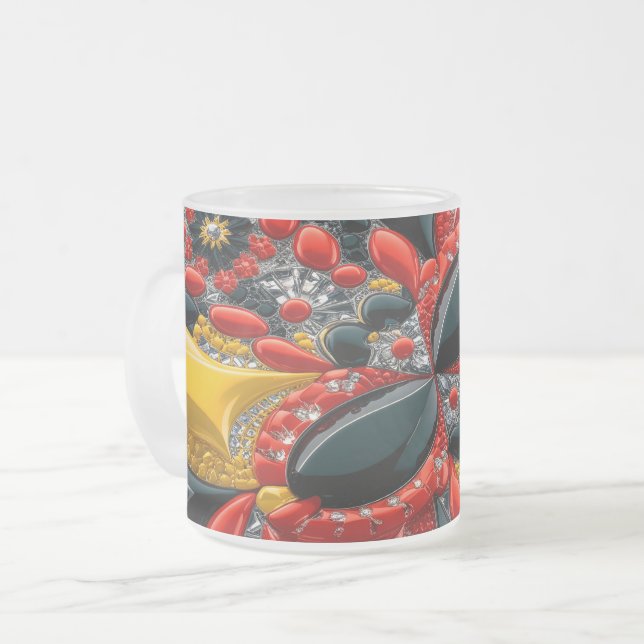 Fosco de caneca de vidro pequena com cores alemã (Frente Esquerda)