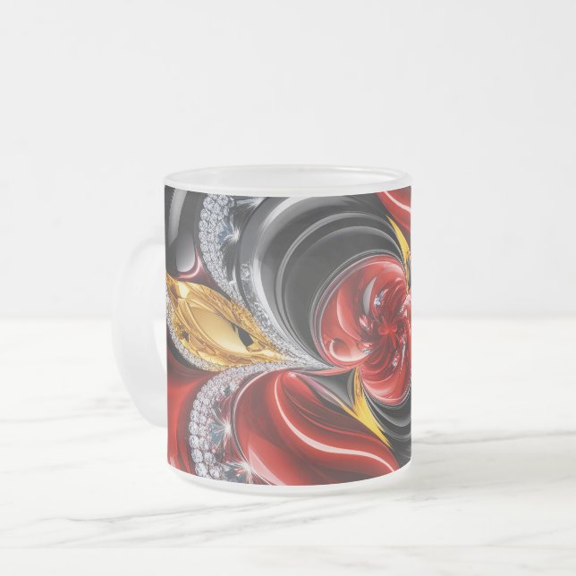 Fosco de caneca de vidro pequena com cores alemãs (Frente Esquerda)