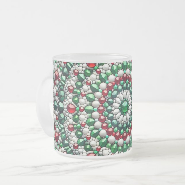 Fosco de caneca de vidro pequena com cores italian (Frente Esquerda)