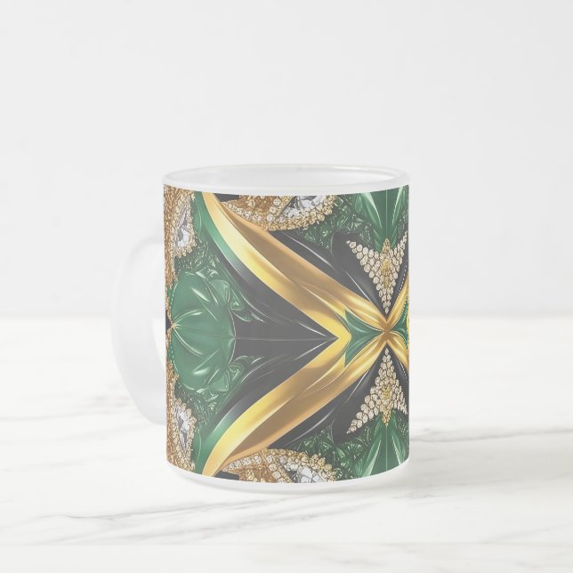 Fosco de caneca de vidro pequena com cores jamaica (Frente Esquerda)