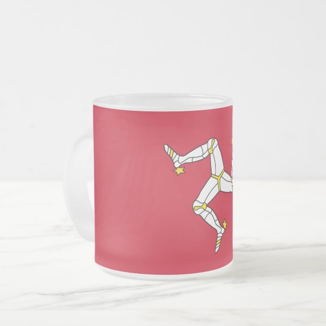 Fosco de pequena caneca de vidro com bandeira da I (Frente Esquerda)